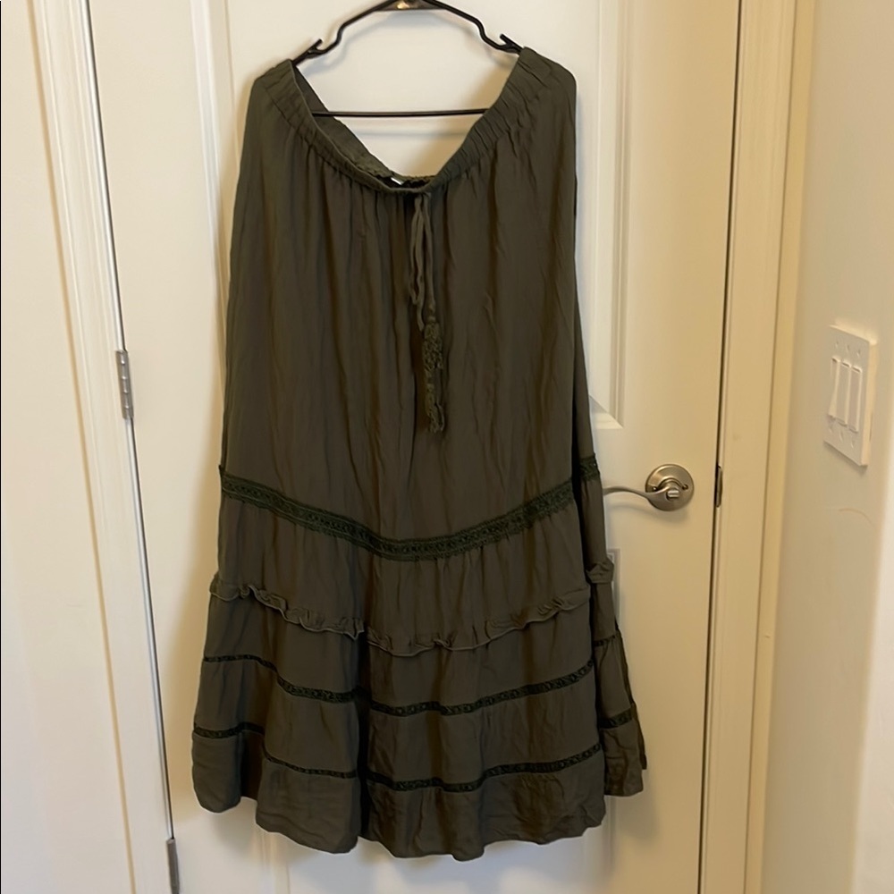 Elegant Olive Green Women's Skirt